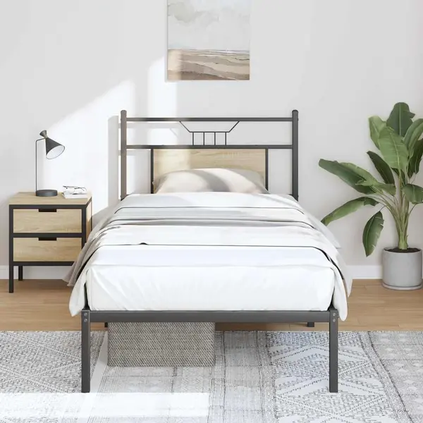 Gossi cadru pat fara saltea, stejar sonoma 75x190 cm lemn prelucrat