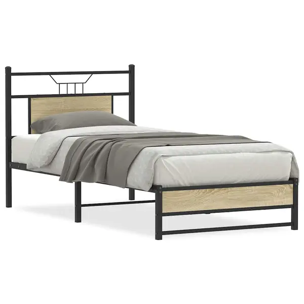 Gossi cadru pat fara saltea, stejar sonoma 75x190 cm lemn prelucrat