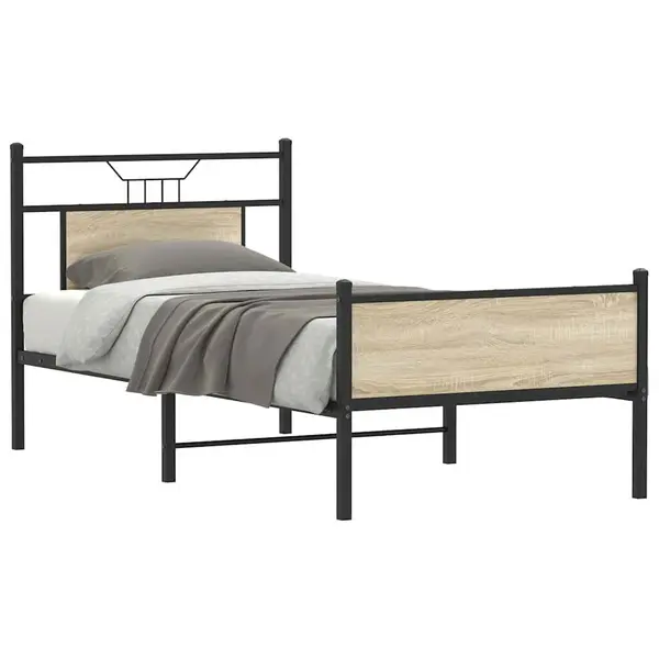 Gossi cadru pat fara saltea stejar sonoma, 90x190 cm, lemn prelucrat