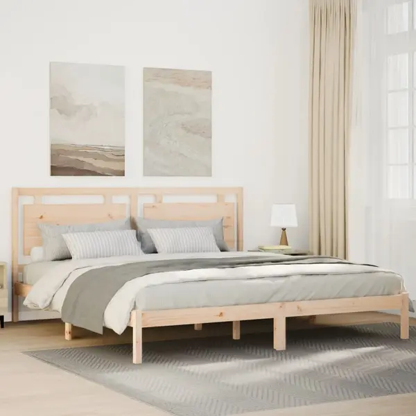 Gossi cadru pat foarte lung fara saltea, 180x220 cm, lemn masiv
