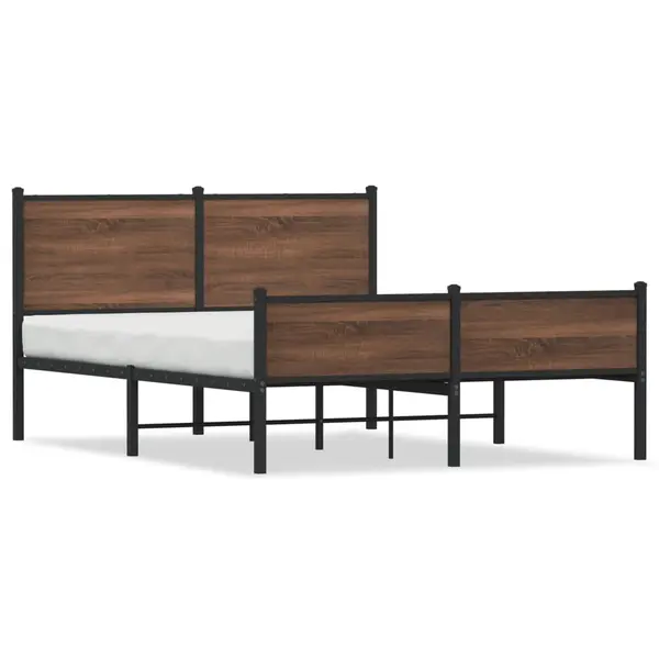 Gossi cadru pat metalic cu tablie la cap/picioare, 140x190 cm
