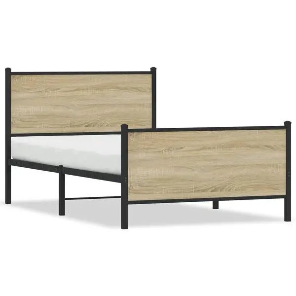Gossi cadru pat metalic fara saltea, stejar sonoma, 100x200 cm