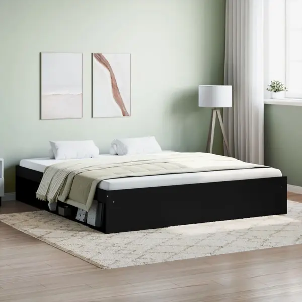 Gossi cadru pat, negru, 180x200 cm, super king size