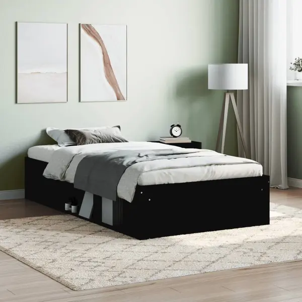 Gossi cadru pat, negru, 90x190 cm