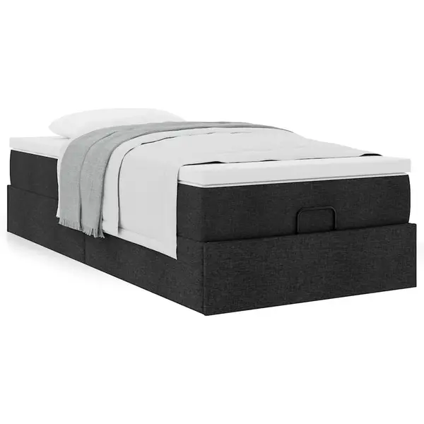 Gossi cadru pat otoman cu saltea tesatura neagra 90x200cm