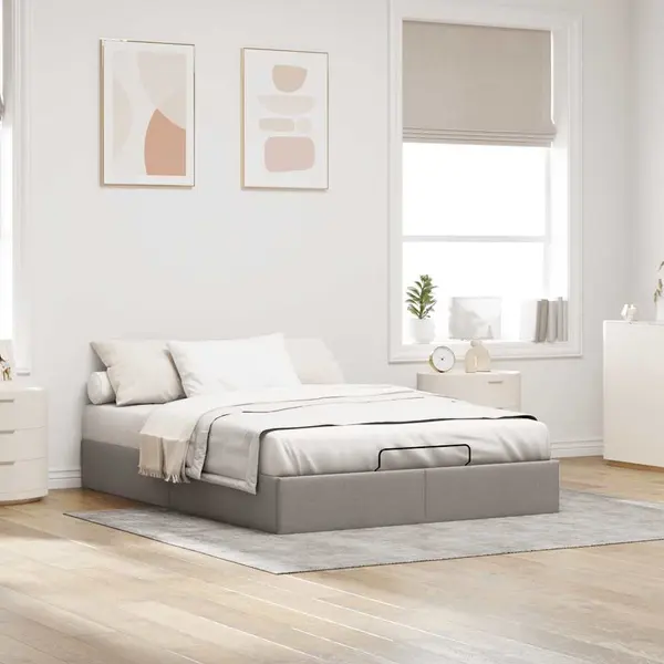Gossi cadru pat otoman fara saltea crema 140x200 cm tesatura