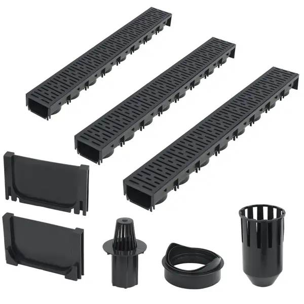 Gossi canale de drenaj, 3 buc, plastic, 3 m