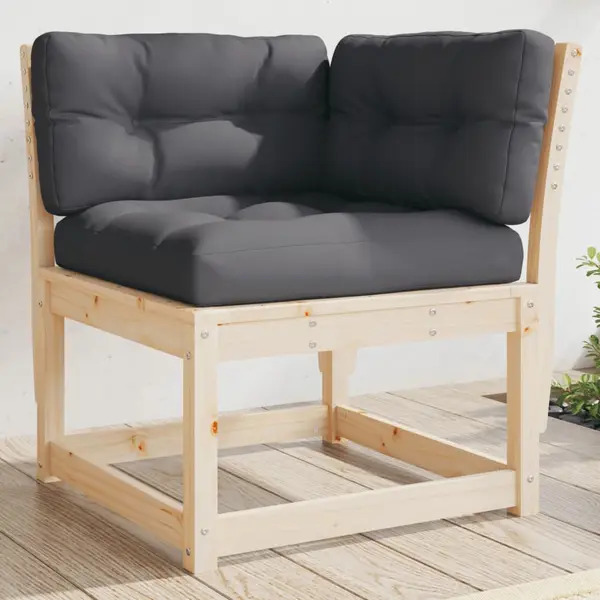 Gossi canapea coltar de gradina cu perne, 73x73x78 cm lemn masiv pin