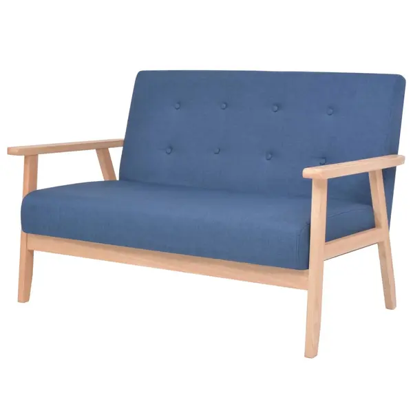 Gossi canapea cu 2 locuri, albastru, material textil