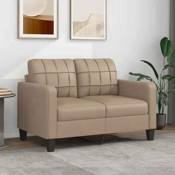 Gossi canapea cu 2 locuri, cappuccino, 120 cm, piele ecologica