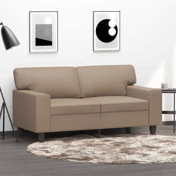 Gossi canapea cu 2 locuri, cappuccino, 120 cm, piele ecologica