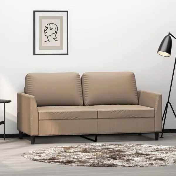 Gossi canapea cu 2 locuri, cappuccino, 140 cm, piele ecologica