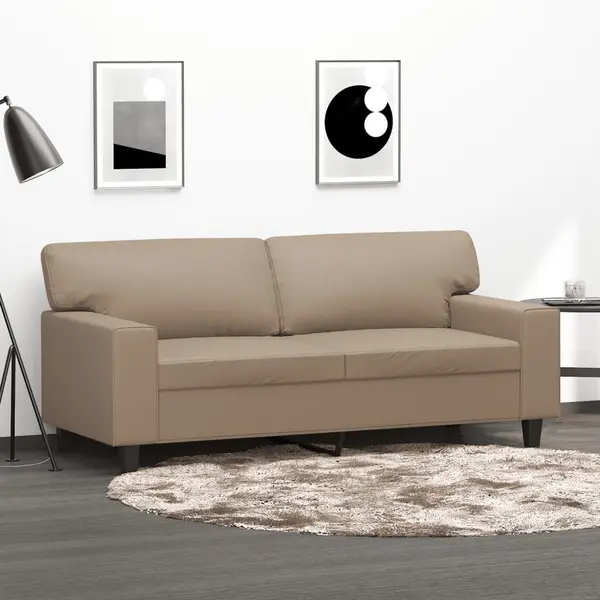 Gossi canapea cu 2 locuri, cappuccino, 140 cm, piele ecologica