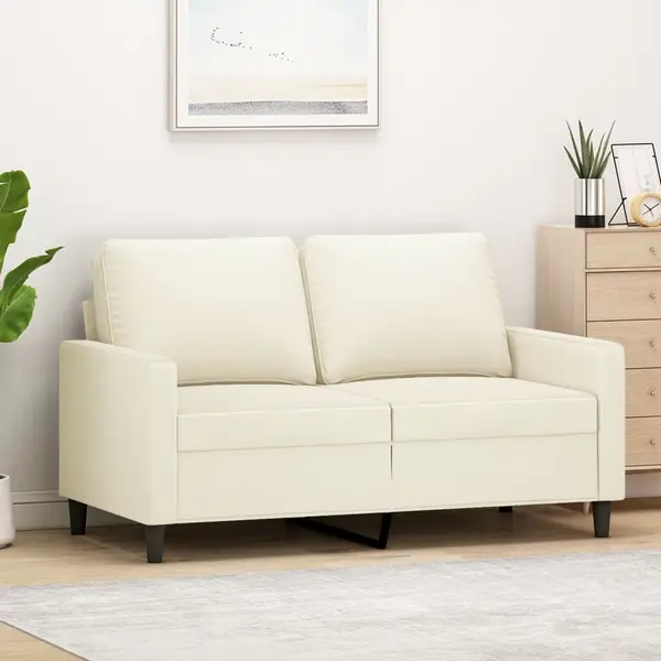 Gossi canapea cu 2 locuri, crem, 120 cm, catifea