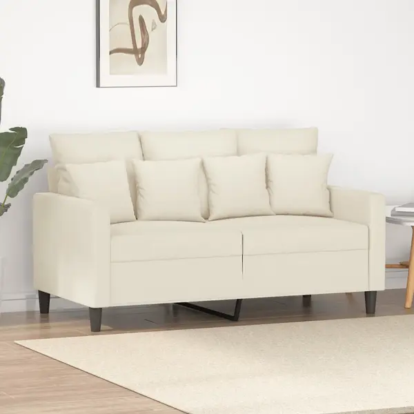 Gossi canapea cu 2 locuri, crem, 120 cm, catifea