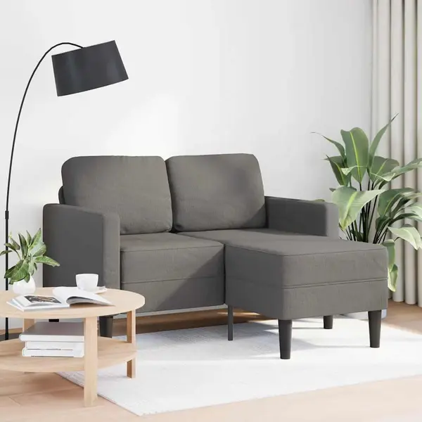 Gossi canapea cu 2 locuri cu sezlong in forma de l albastru 125 cm in