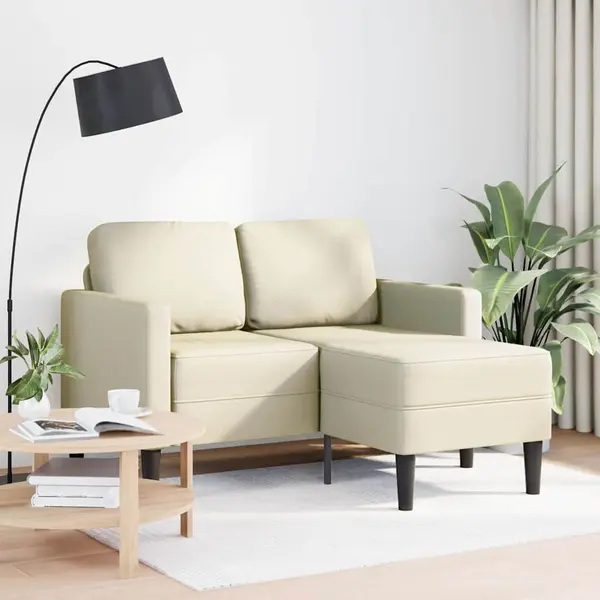 Gossi canapea cu 2 locuri cu sezlong in forma de l crem 125 cm