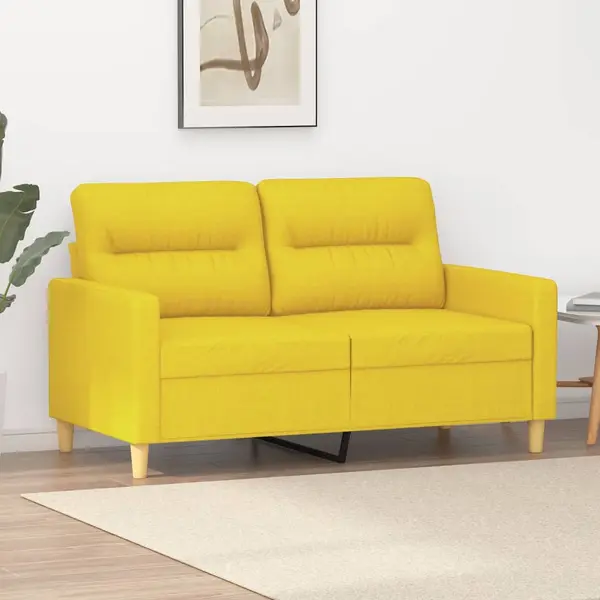 Gossi canapea cu 2 locuri, galben deschis, 120 cm, material textil