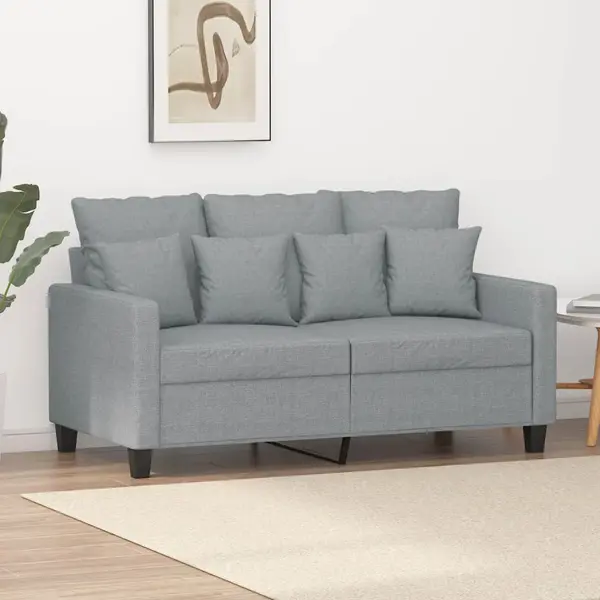 Gossi canapea cu 2 locuri, gri deschis, 120 cm, material textil
