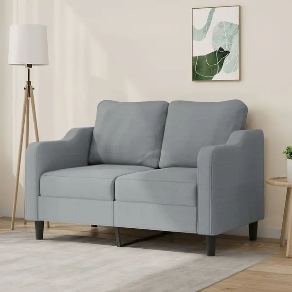 Gossi canapea cu 2 locuri, gri deschis, 120 cm, material textil