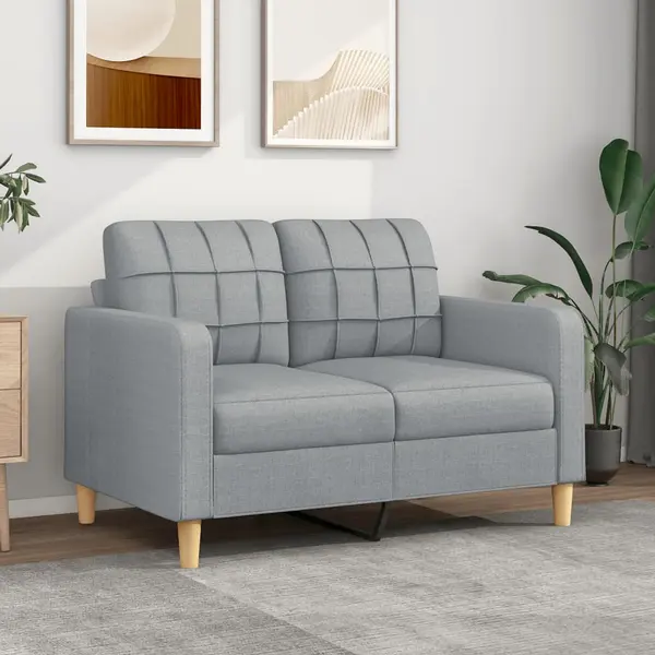 Gossi canapea cu 2 locuri, gri deschis, 120 cm, material textil