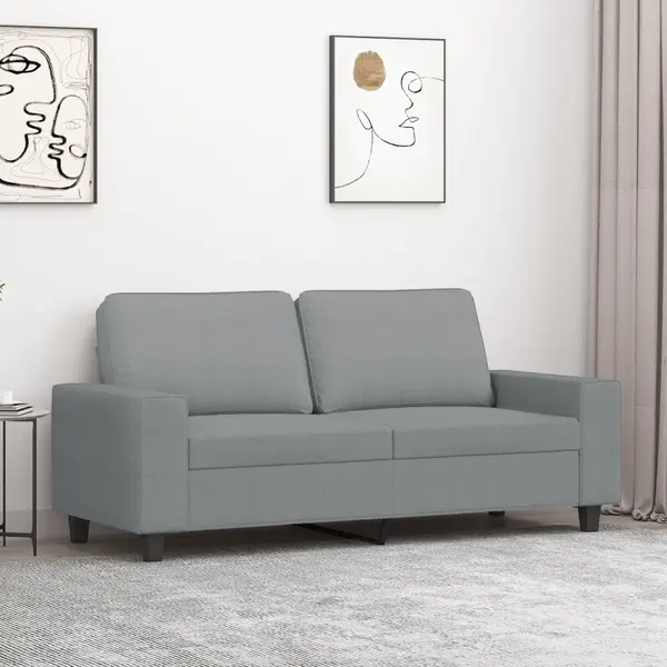 Gossi canapea cu 2 locuri, gri deschis, 140 cm, material textil