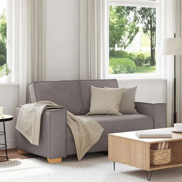 Gossi canapea cu 2 locuri, gri taupe, 120 cm, material textil
