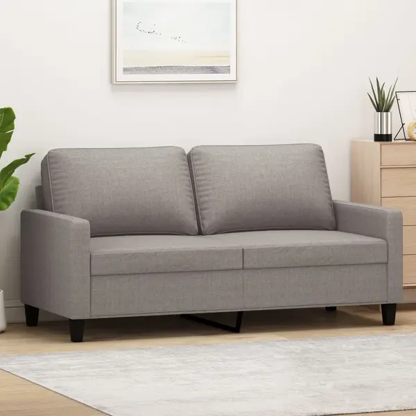 Gossi canapea cu 2 locuri, gri taupe, 140 cm, material textil