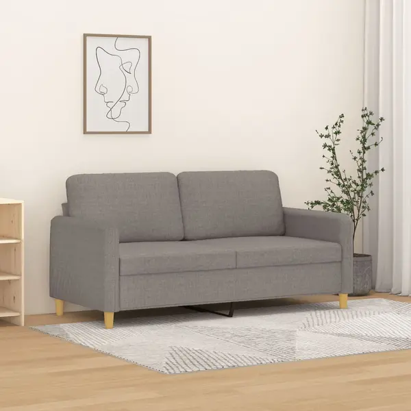 Gossi canapea cu 2 locuri, gri taupe, 140 cm, material textil