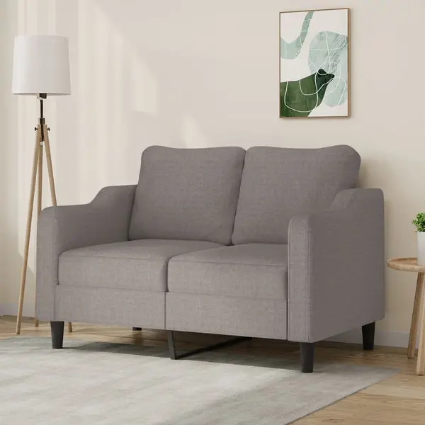 Gossi canapea cu 2 locuri, gri taupe, 140 cm, material textil