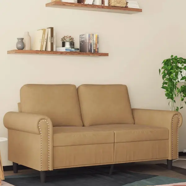 Gossi canapea cu 2 locuri, maro, 120 cm, catifea