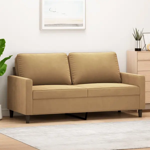 Gossi canapea cu 2 locuri, maro, 140 cm, catifea