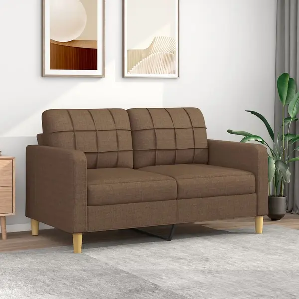 Gossi canapea cu 2 locuri, maro, 140 cm, material textil