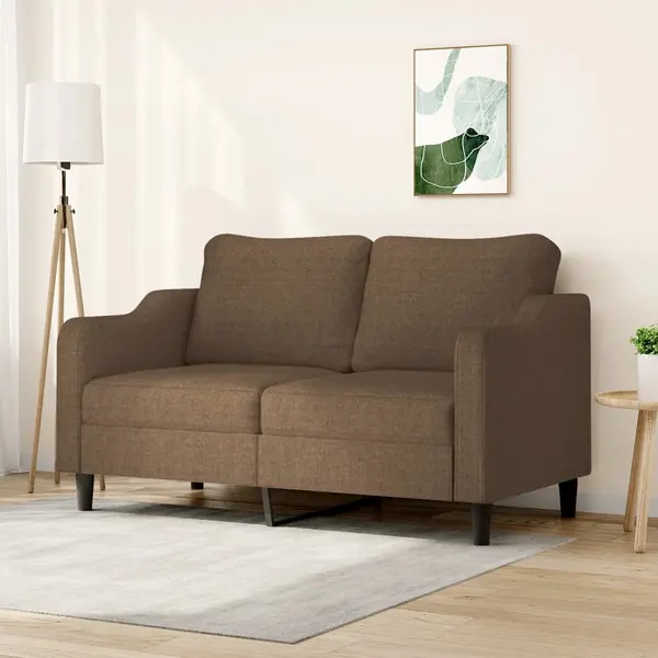 Gossi canapea cu 2 locuri, maro, 140 cm, material textil