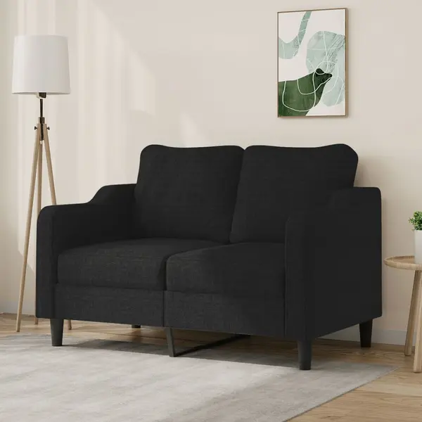 Gossi canapea cu 2 locuri, negru, 120 cm, material textil