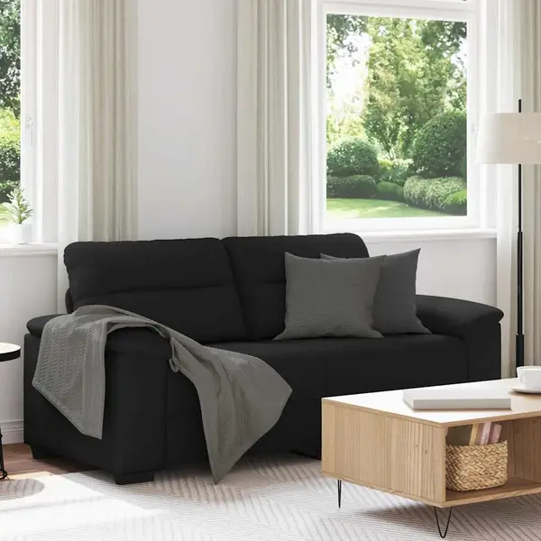 Gossi canapea cu 2 locuri negru 140 cm stofa