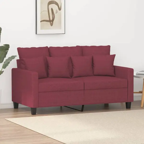 Gossi canapea cu 2 locuri, rosu vin, 120 cm, material textil