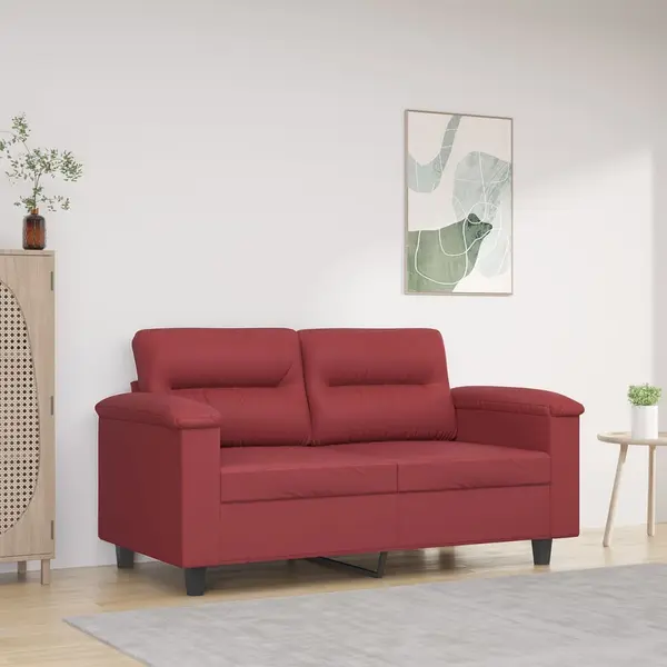 Gossi canapea cu 2 locuri, rosu vin, 120 cm, material textil