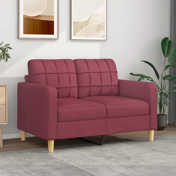 Gossi canapea cu 2 locuri, rosu vin, 120 cm, material textil