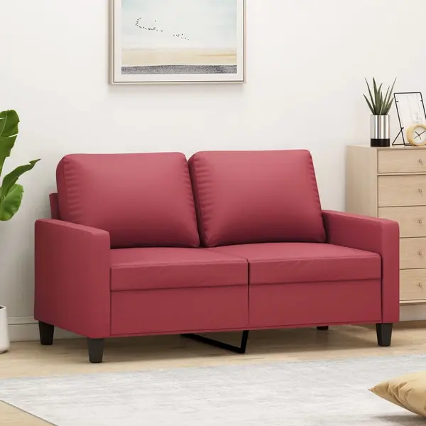 Gossi canapea cu 2 locuri, rosu vin, 120 cm, material textil