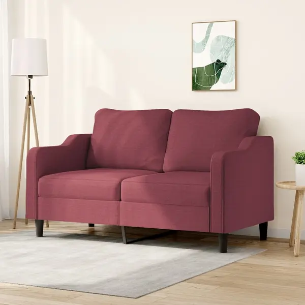 Gossi canapea cu 2 locuri, rosu vin, 140 cm, material textil