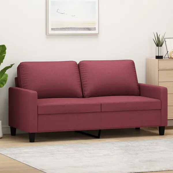 Gossi canapea cu 2 locuri, rosu vin, 140 cm, material textil