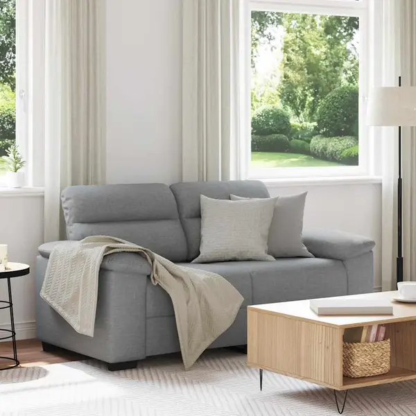 Gossi canapea cu 2 locuri, tesatura gri deschis, 120 cm