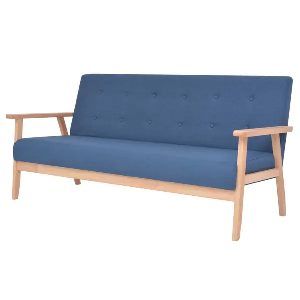Gossi canapea cu 3 locuri, albastru, material textil