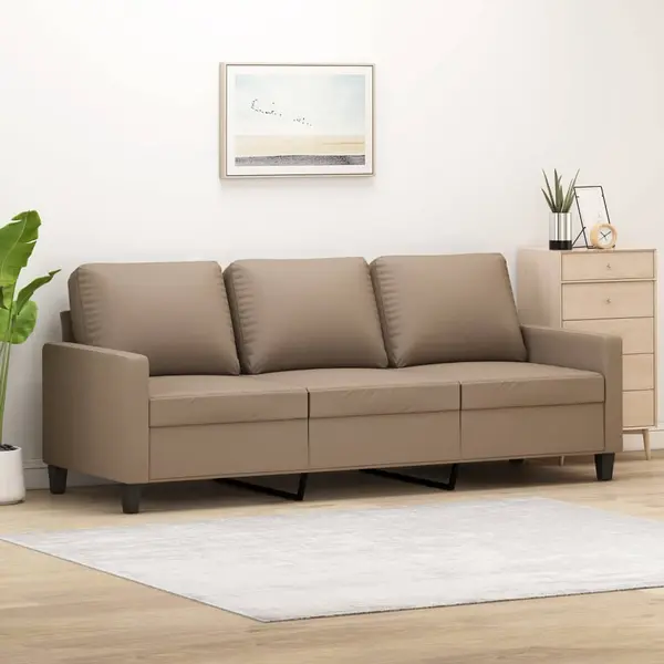 Gossi canapea cu 3 locuri, cappuccino, 180 cm, piele ecologica