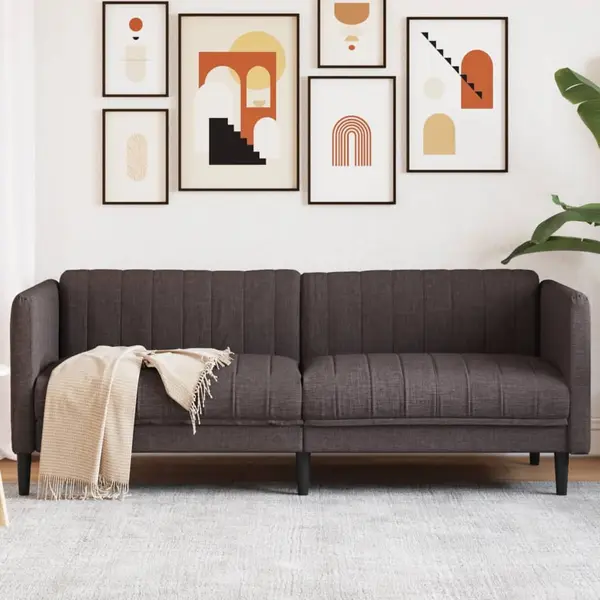 Gossi canapea cu 3 locuri, maro inchis, material textil