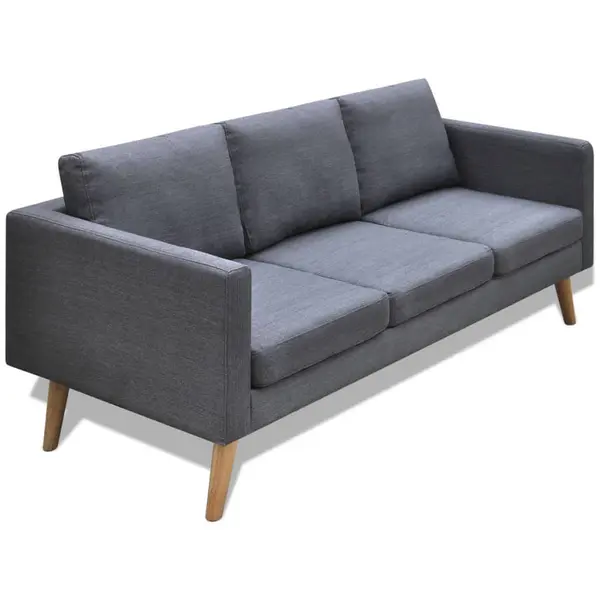 Gossi canapea cu 3 locuri, material textil, gri inchis