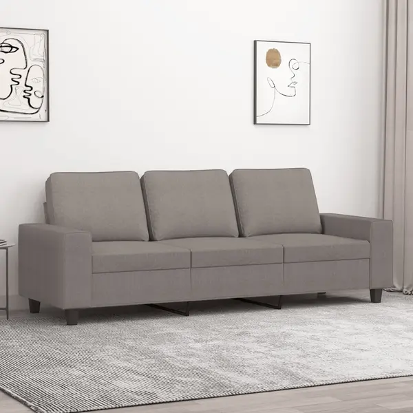 Gossi canapea cu 3 locuri, taupe, 180 cm, material textil
