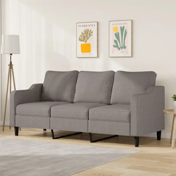 Gossi canapea cu 3 locuri, taupe, 180 cm, material textil