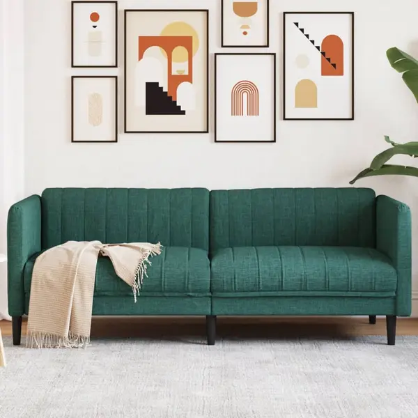 Gossi canapea cu 3 locuri, verde inchis, material textil